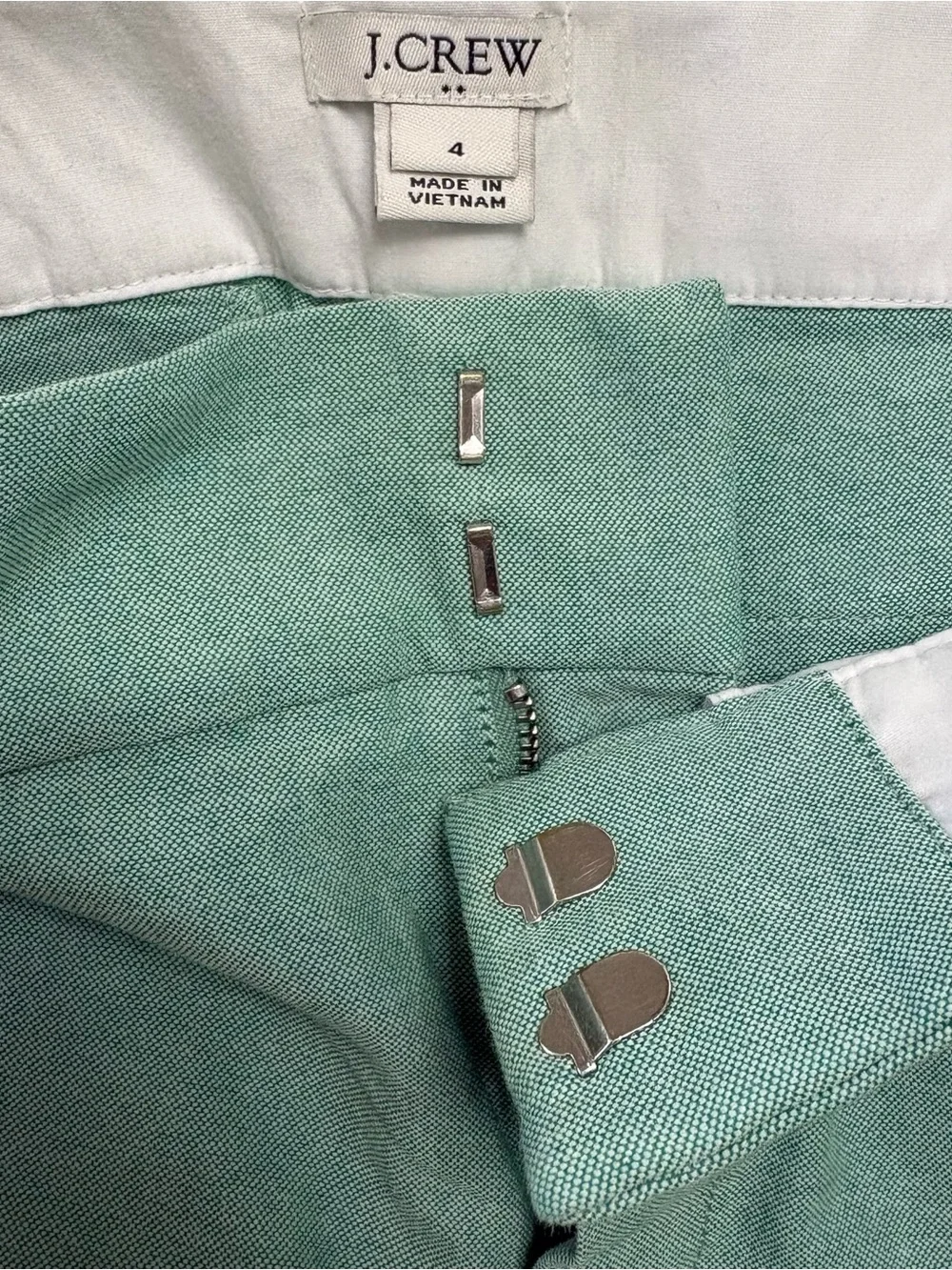 J. Crew Seafoam Green Tailored cotton Shorts size 4